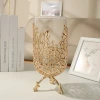 Metal ornaments, glass vases, living room dry flower arrangement model, room dining table, flower vases, creative and light luxury table decoration details Picture